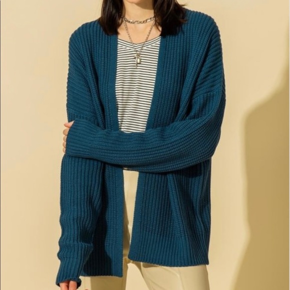 NEW TRENDY WHIP CREAM OPEN FRONT CARDIGAN KNIT SWEATER - Picture 3 of 8